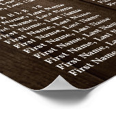 Rustic Wood Floral 16 Tables Wedding Seating Chart Poster (Hoek)