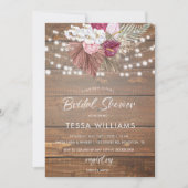 Rustic Wood Floral Bridal Shower Kaart (Voorkant)