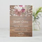 Rustic Wood Floral Bridal Shower Kaart (Staand voorkant)