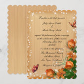 Rustic Wood Floral Butterfly Wedding Kaart (Voorkant / Achterkant)