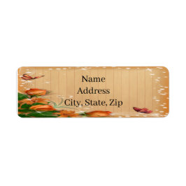 Rustic Wood Floral Butterfly Weduwlabel Etiket
