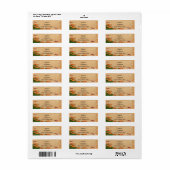 Rustic Wood Floral Butterfly Weduwlabel Etiket (Full Sheet)