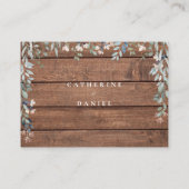 Rustic Wood Floral Cascade Wishing Well Wedding Informatiekaartje (Achterkant)
