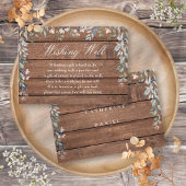 Rustic Wood Floral Cascade Wishing Well Wedding Informatiekaartje