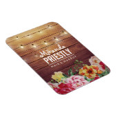 Rustic Wood Floral Chic String Lights Makeup Salon Magneet (Rechterzijde)
