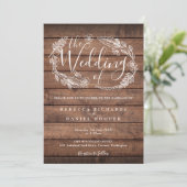 Rustic Wood Floral Garland Script Weddenschap Kaart (Staand voorkant)