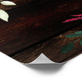 Rustic Wood Floral Gold Fancy kalligrafie Welkom Poster (Hoek)