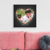 Rustic Wood Floral Heart Custom Photo Canvas Afdruk (Insitu (Woonkamer))