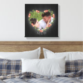 Rustic Wood Floral Heart Custom Photo Canvas Afdruk (Insitu (Slaapkamer))