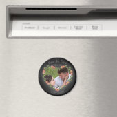 Rustic Wood Floral Heart Foto Magneet (Insitu (Vaatwasser))