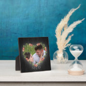 Rustic Wood Floral Heart Foto's en Initialen Fotoplaat (Insitu)