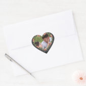 Rustic Wood Floral Heart Photo Heart Hart Sticker (Envelop)