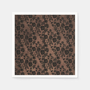 Rustic Wood & Floral Lace Lingerie Shower Servet