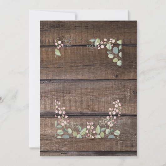 Rustic Wood Floral Laundry Het is een Jongen Baby  Kaart (Achterkant)