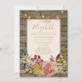 Rustic Wood Floral Mason Jar VRIJGEZELLENFEEST Kaart (Voorkant)