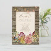 Rustic Wood Floral Mason Jar VRIJGEZELLENFEEST Kaart (Staand voorkant)