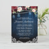 Rustic Wood Floral Mason Jar Vrijgezellenfeest Kaart (Staand voorkant)