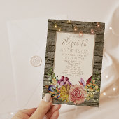 Rustic Wood Floral Mason Jar VRIJGEZELLENFEEST Kaart