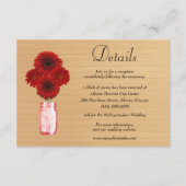 Rustic Wood Floral Mason Jar Wedding Details Informatiekaartje (Voorkant)