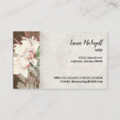 Rustic Wood Floral Orchid Elegant Foliage Greenery Visitekaartje (Achterkant)