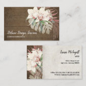 Rustic Wood Floral Orchid Elegant Foliage Greenery Visitekaartje (Voorkant / Achterkant)