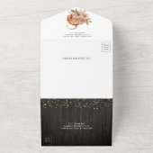 Rustic Wood Floral Pumpkin herfst bruiloft All In One Uitnodiging (Buitenkant)