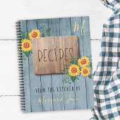 Rustic Wood Floral | Recept-boek voor Chef-monogra Notitieboek