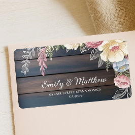 Rustic Wood Floral Return Address Labels