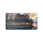 Rustic Wood Floral Return Address Labels (Voorkant)