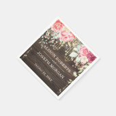 Rustic Wood Floral String-lampjes Weddenschap Servet (Hoek)