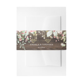 Rustic Wood Floral String-lampjes Weddenschap Uitnodigingen Wikkel