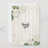 Rustic Wood Floral String Light Wedding Invitation Kaart (Achterkant)