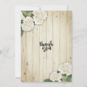 Rustic Wood Floral String Light Wedding Invitation Kaart (Achterkant)