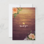 Rustic Wood Floral String Light Wedding RSVP Antwo (Achterkant)