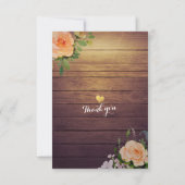 Rustic Wood Floral String Light Wedding RSVP Antwo (Achterkant)