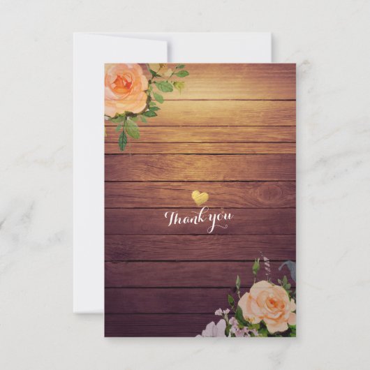 Rustic Wood Floral String Light Wedding RSVP Antwo (Achterkant)