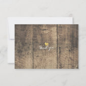 Rustic Wood Floral String Light Wedding RSVP Antwo Kaartje (Achterkant)