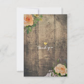 Rustic Wood Floral String Light Wedding RSVP Antwo Kaartje (Achterkant)