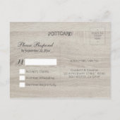Rustic Wood Floral String Light Wedding RSVP Antwo Uitnodiging Briefkaart (Achterkant)
