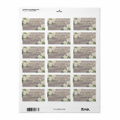 Rustic Wood Floral String Lights Wedding Address Etiket (Full Sheet)