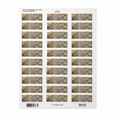 Rustic Wood Floral String Lights Wedding Address Etiket (Full Sheet)