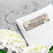 Rustic Wood Floral String Lights Wedding Address Etiket
