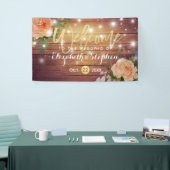 Rustic Wood Floral String Lights Wedding Banner (Beurs)