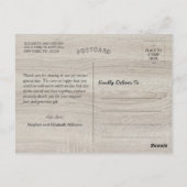 Rustic Wood Floral String Lights Wedding Dank u Briefkaart (Achterkant)