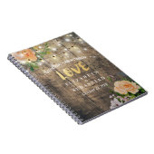 Rustic Wood Floral String Lights Wedding Guestbook Notitieboek (Rechterzijde)