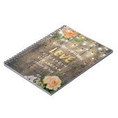 Rustic Wood Floral String Lights Wedding Guestbook Notitieboek (Linkerzijde)
