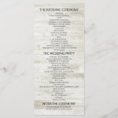 Rustic Wood Floral String Lights Wedding Programme Programmakaart (Achterkant)