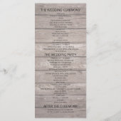 Rustic Wood Floral String Lights Wedding Programme Programmakaart (Achterkant)