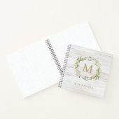 Rustic Wood Floral Watercolor Monogram Notitieboek (Binnen)