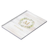 Rustic Wood Floral Watercolor Monogram Notitieboek (Linkerzijde)